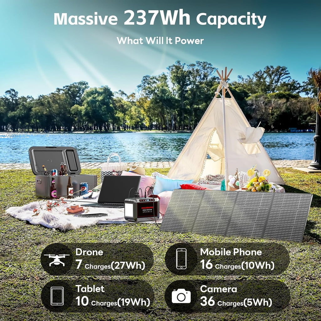 Portable Power Station 88Wh Camping Lithium Battery Solar Generator Fast Charging Power Bank