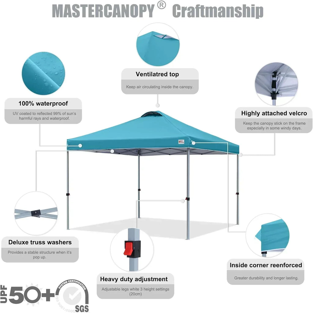 Durable Pop-up Canopy Tent with Roller Bag (10x10 Black)