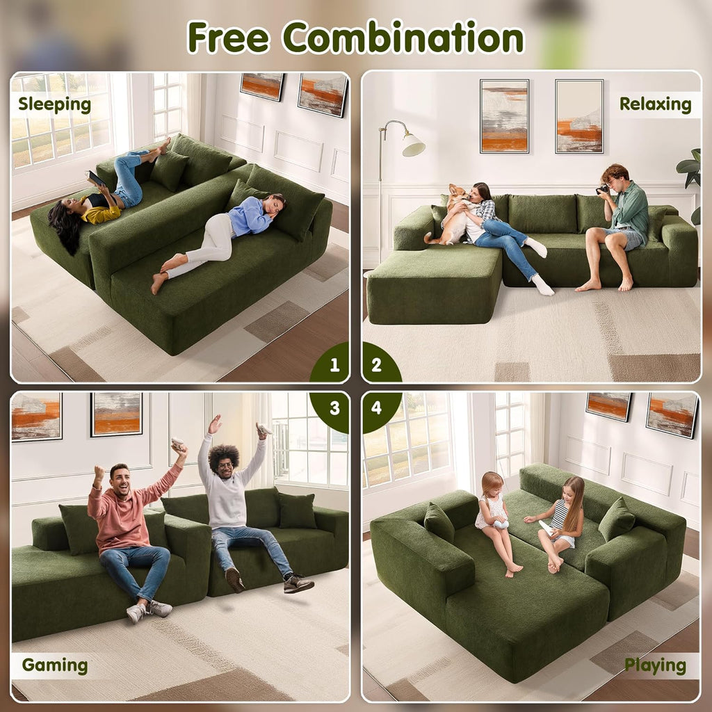 Ovios 104 Cloud Section Sofa L-shaped lounge chair, modern modular sofa
