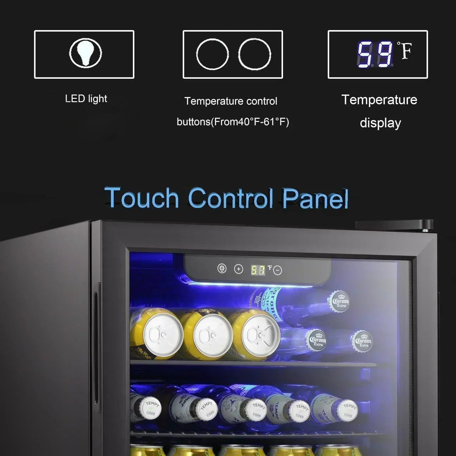 Antarctic Star Beverage Refrigerator Cooler 68 Can Mini Fridge with Glass Door for Beer Drinks Wine