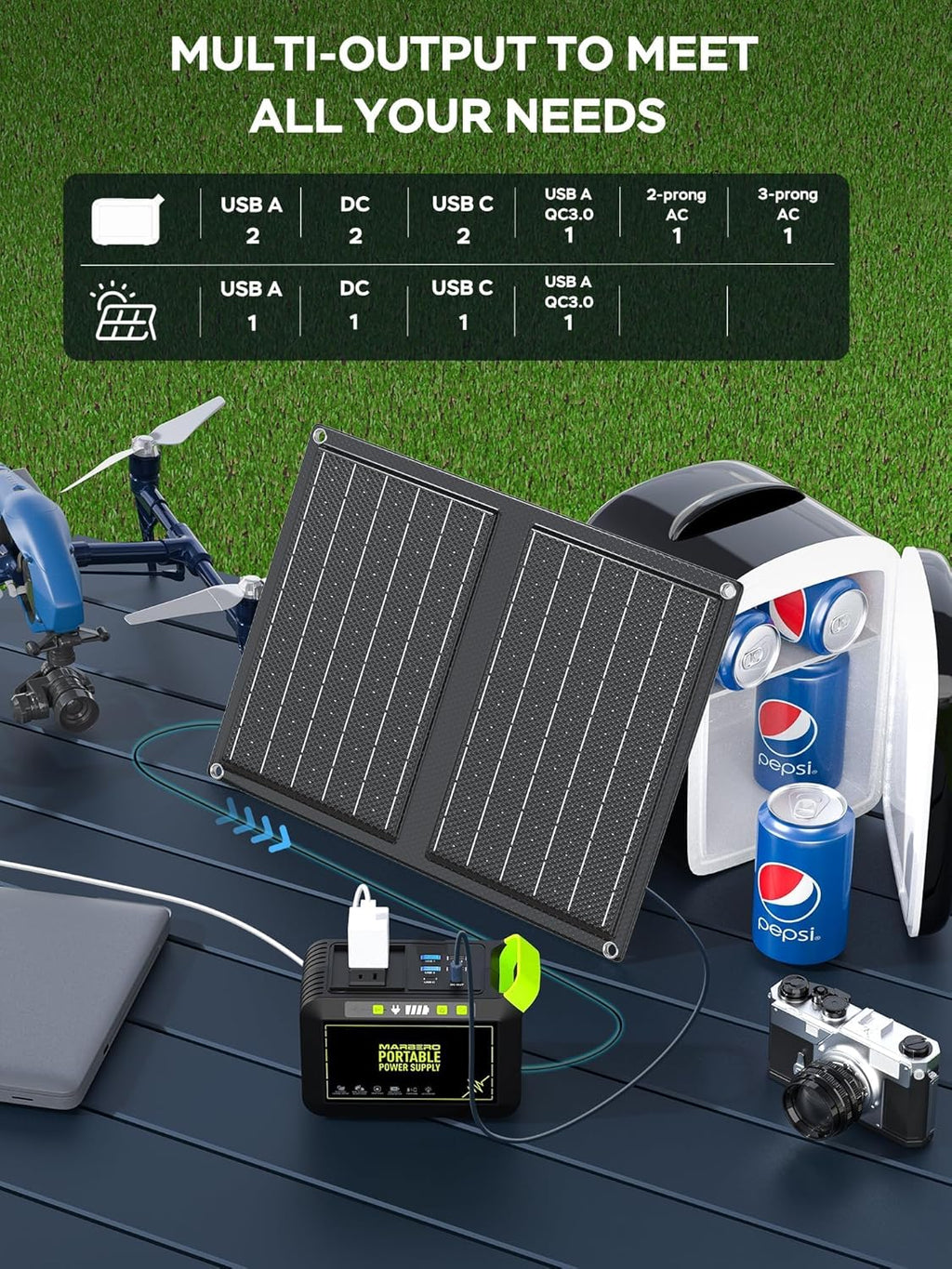 Portable Power Station 88Wh Camping Lithium Battery Solar Generator Fast Charging Power Bank