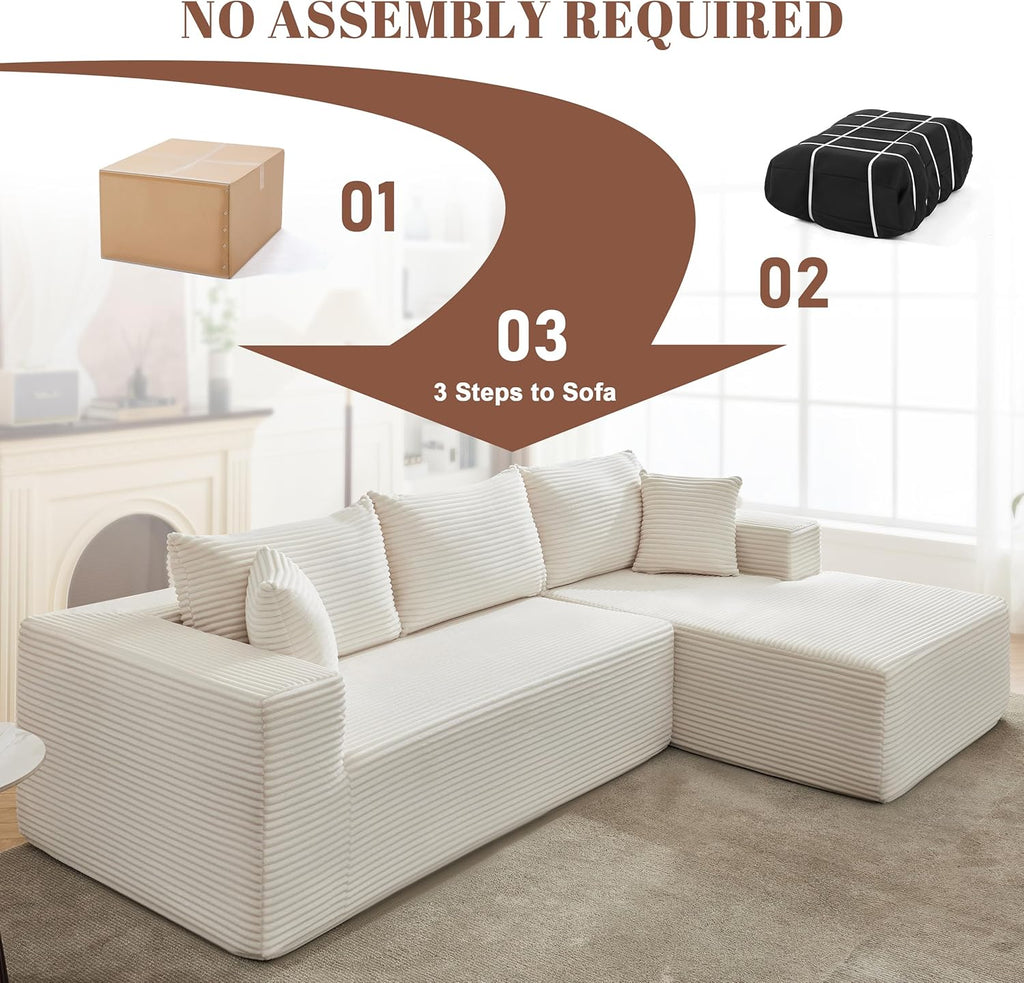 110-inch cloud sofa boneless sofa in the living room modular sofa with deep seats