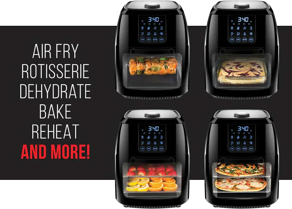 Chefman Compact 6.3-Quart Digital Air Fryer with Rotisserie Dehydrator and Convection Oven