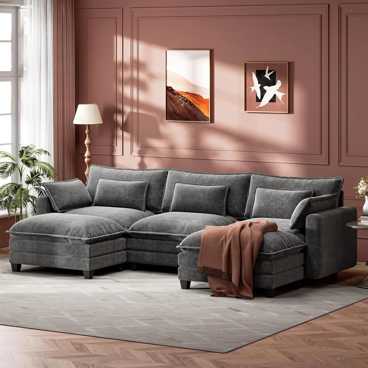 Marsail Modular Sectional Sofa 110.6 U-Shaped Modern Comfy Cloud Couch