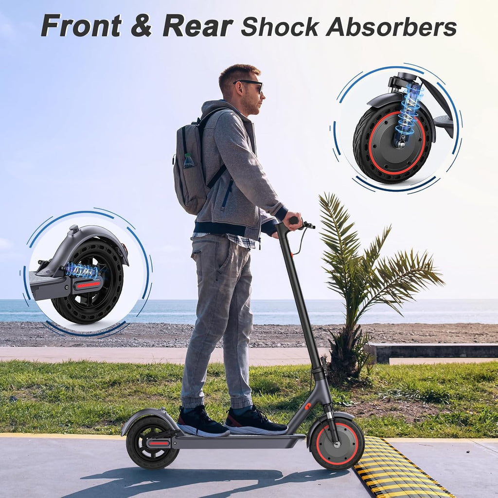 Electric Scooter 350W/500W Powerful Motor 8.5/10 Solid Tires 19/22Mph 28/21/12 Miles Range