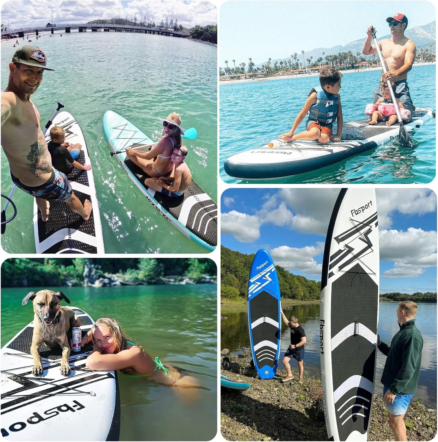 FBSPORT 11' Premium Stand Up Paddle Board Yoga Board with Durable SUP Accessories Carry Bag