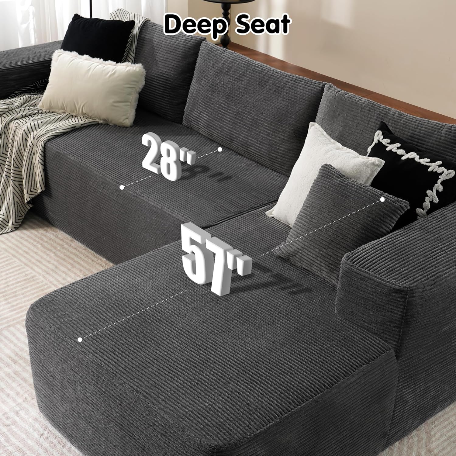 Ovios 104 Cloud Section Sofa L-shaped lounge chair, modern modular sofa