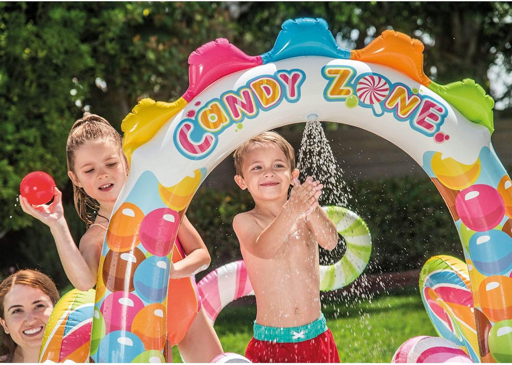 Intex 96 x 78 x 28 Inflatable Jungle Adventure Play Center Spray Kiddie Pool - Backyard Kids Water Slide, Outdoor Blow-Up Splash Pad for Toddlers