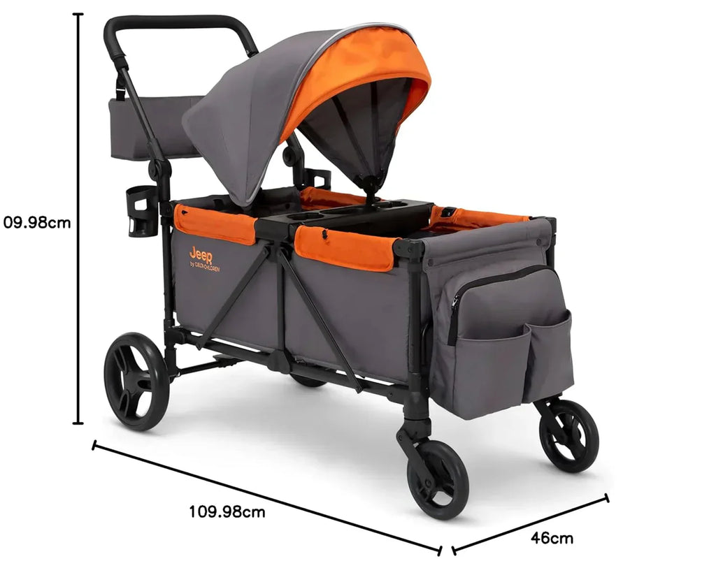 Jeep Sport All-Terrain Stroller Wagon by Delta Children Includes Canopy Parent Organizer