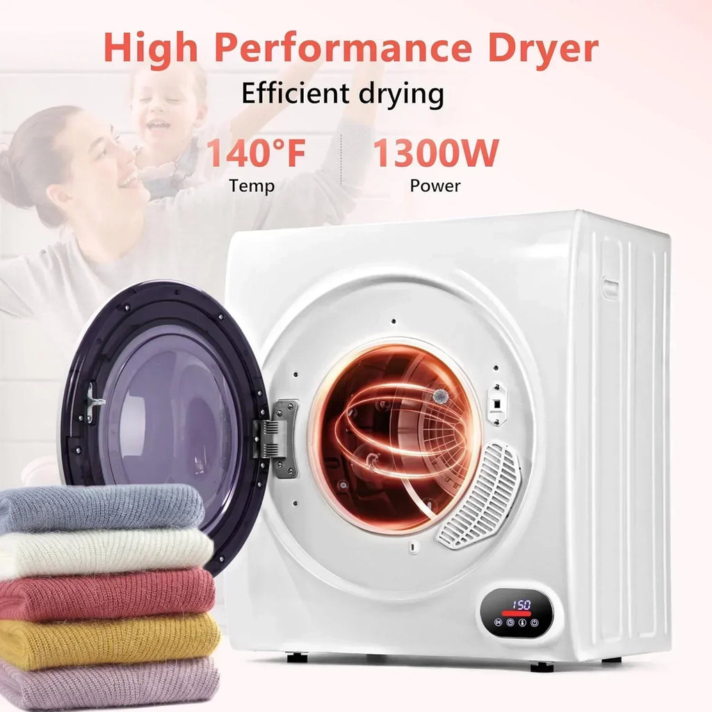 Compact Laundry Dryer 3.5 cu ft Front Load Stainless Steel Clothes Dryers With Exhaust Pipe