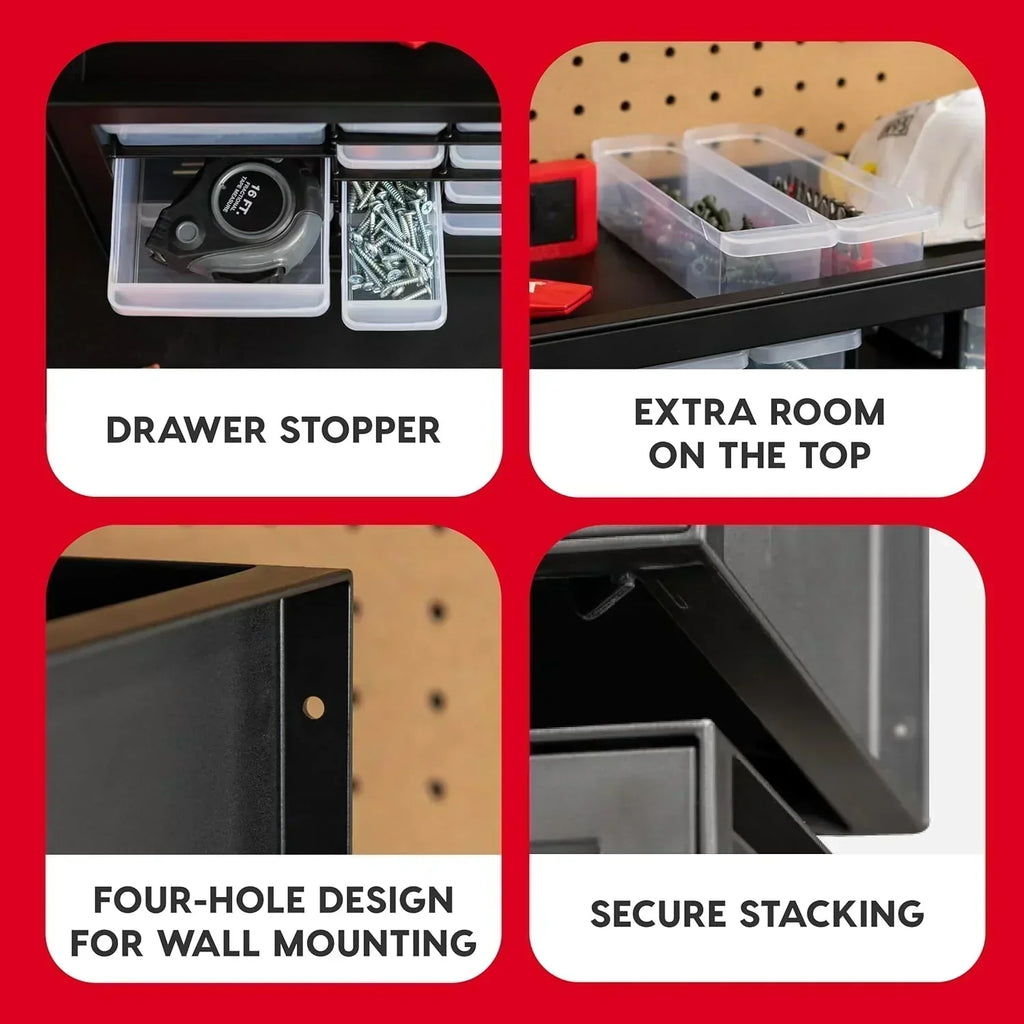 IRIS USA Screw Tool Organizer Small Parts Cabinet Chest Storage Drawers Organization Toolbox
