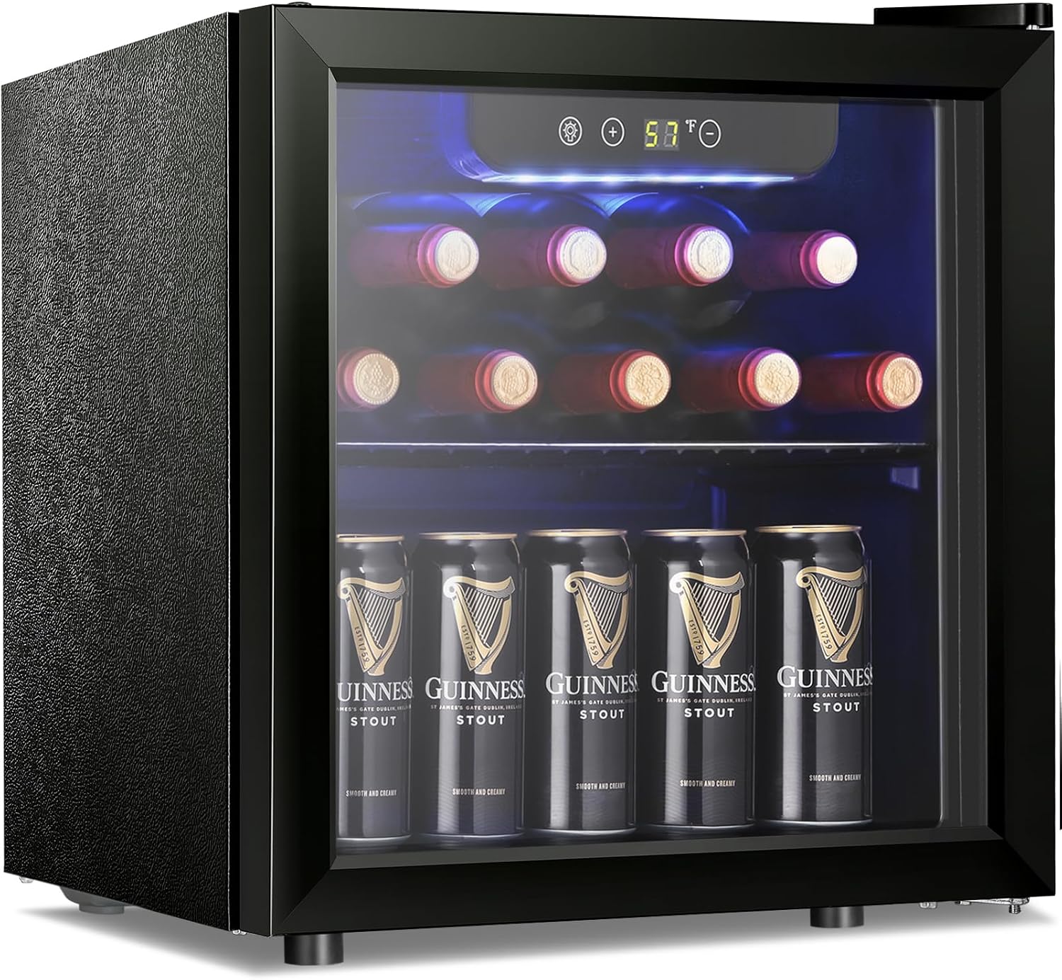 Antarctic Star 26 Bottle 130 Can Wine Cooler/Cabinet Beverage Refrigerator Cellar Beer Clear Glass