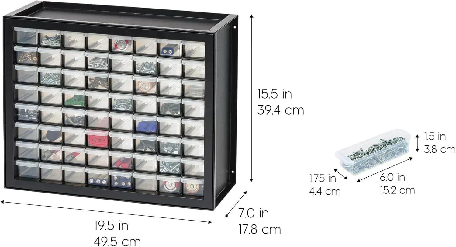 IRIS USA Screw Tool Organizer Small Parts Cabinet Chest Storage Drawers Organization Toolbox