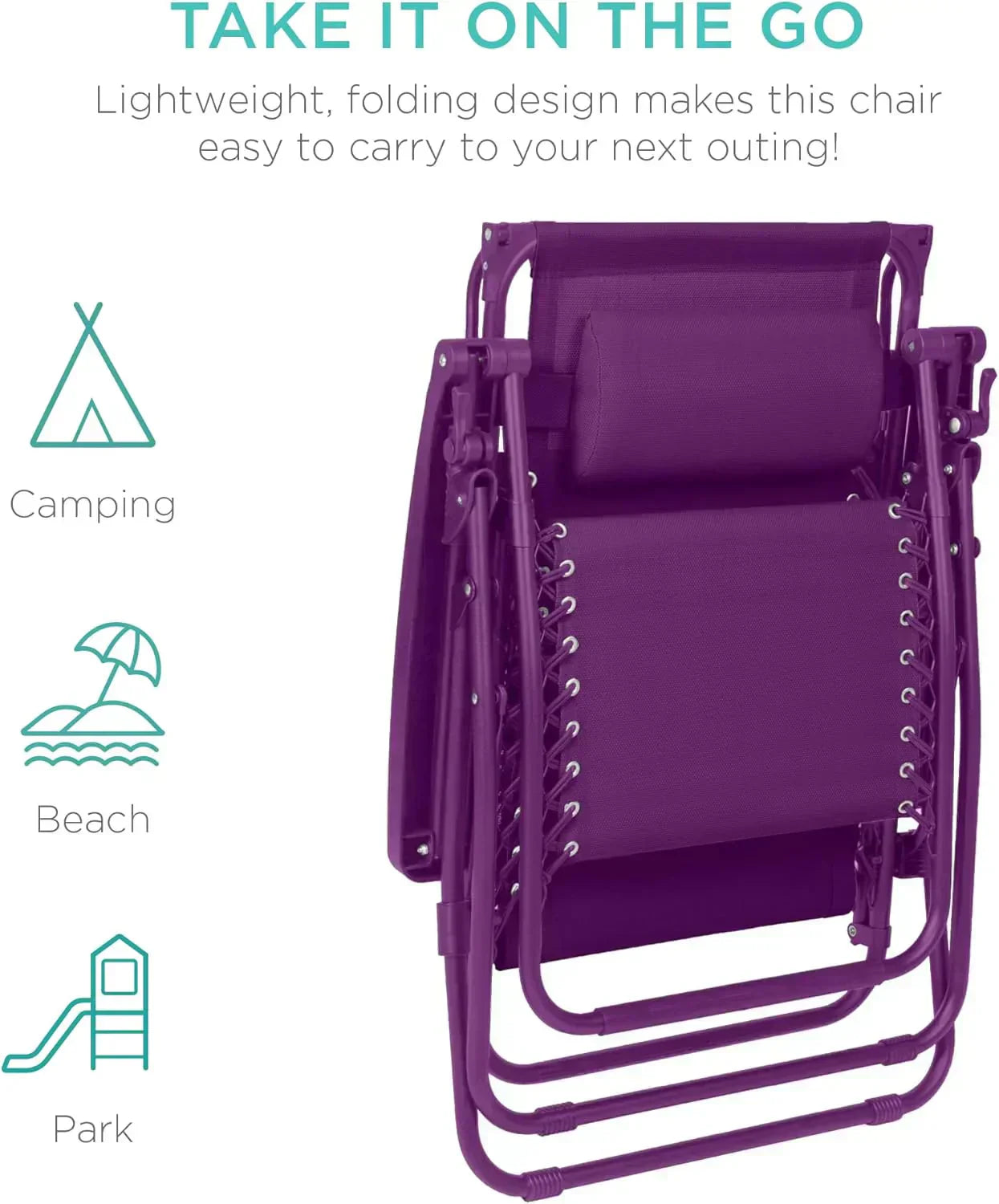 Best Choice Products Folding Zero Gravity Recliner Patio Lounge Chair Adjustable Canopy Shade