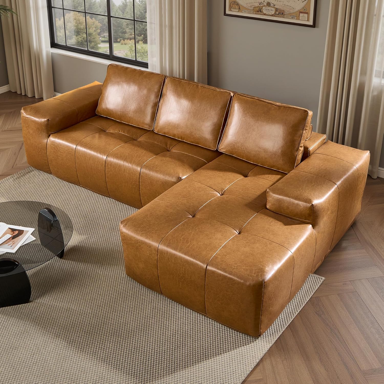 Ovios 104 Cloud Section Sofa L-shaped lounge chair, modern modular sofa