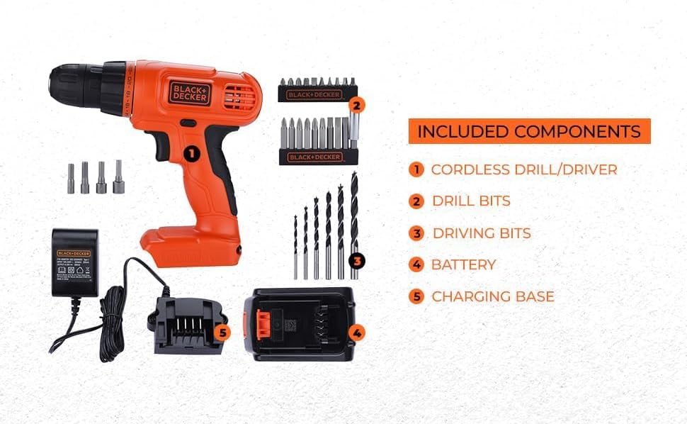 BLACK+DECKER 20V MAX POWERCONNECT Power Drill Cordless Drill Driver Electric Screwdriver