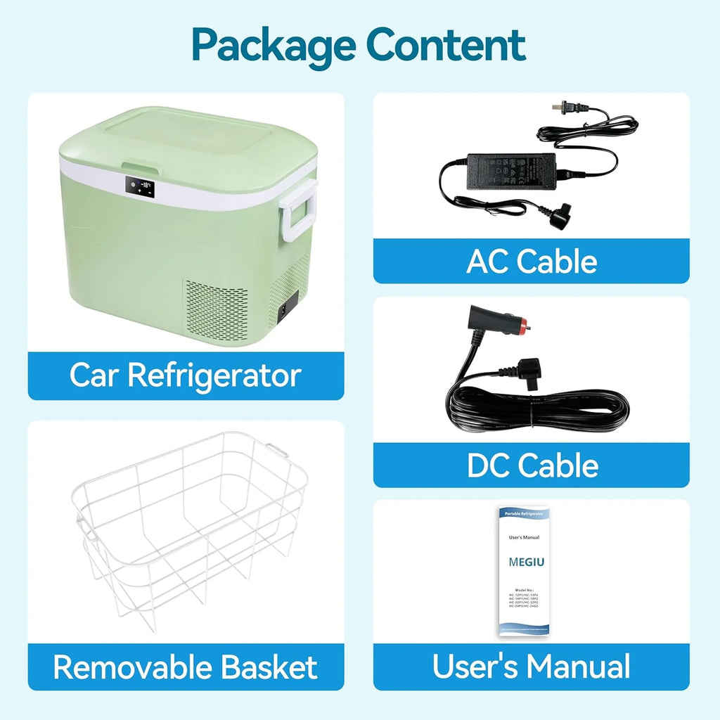 Car Fridge Portable 12 Volt Refrigerator 23 Quart (22 Liter) Freezer Compressor Cooler 12V/24V DC