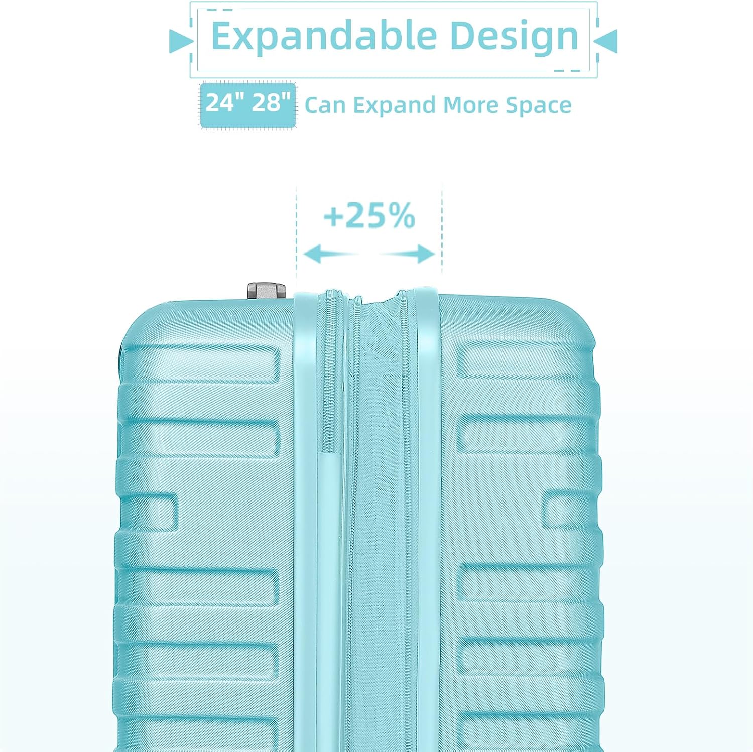 Luggage 6-piece hardshell expandable suitcase lightweight travel carry-on luggage set