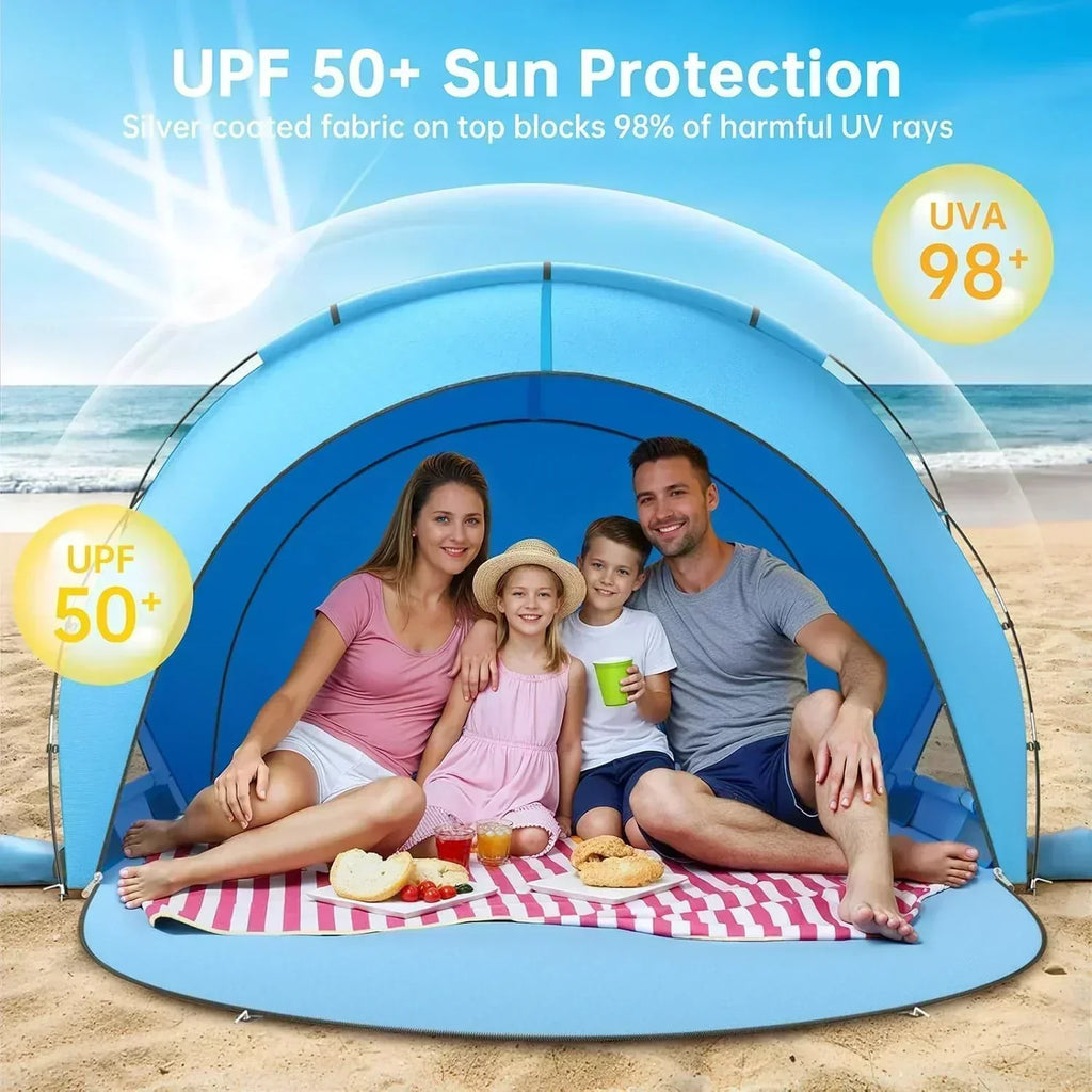 Beach Tent Sun Shelter Beach Shade Tent with UPF50+ UV Protection Beach Sun Shelter Beach Shade