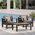 Aluminum Outdoor Patio Furniture Set with Coffee Table, 5 Piece Patio Conversation Sets, Outdoor Sectional Furniture for Porch, Balcony, Yard, Gray