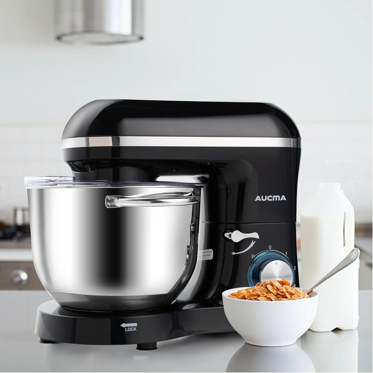 Aucma Stand Mixer,6.5-QT 660W 6-Speed Tilt-Head Food Mixer, Kitchen Electric Mixer with Dough Hook
