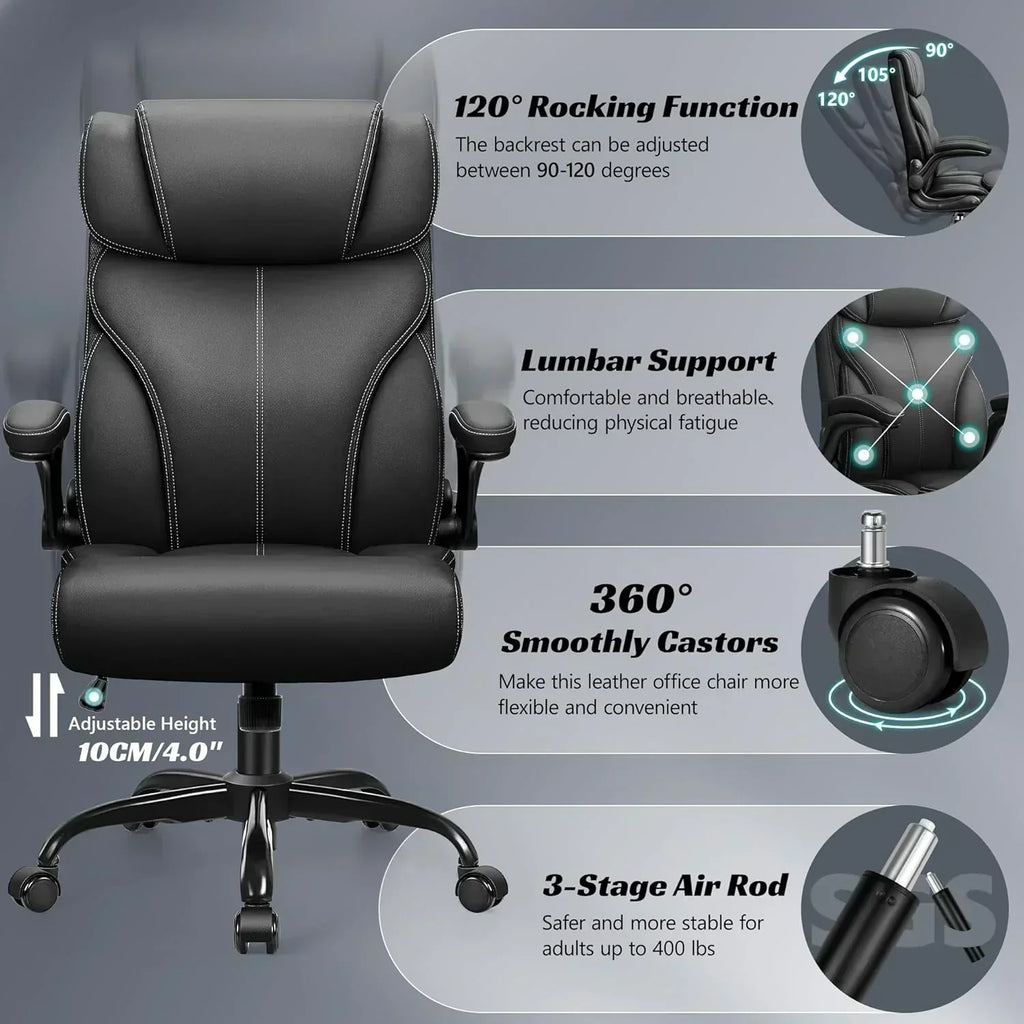 Office Chair Large High-Foot Computer Desk Chair Chair Lumbar Support Rotating Computer Chair