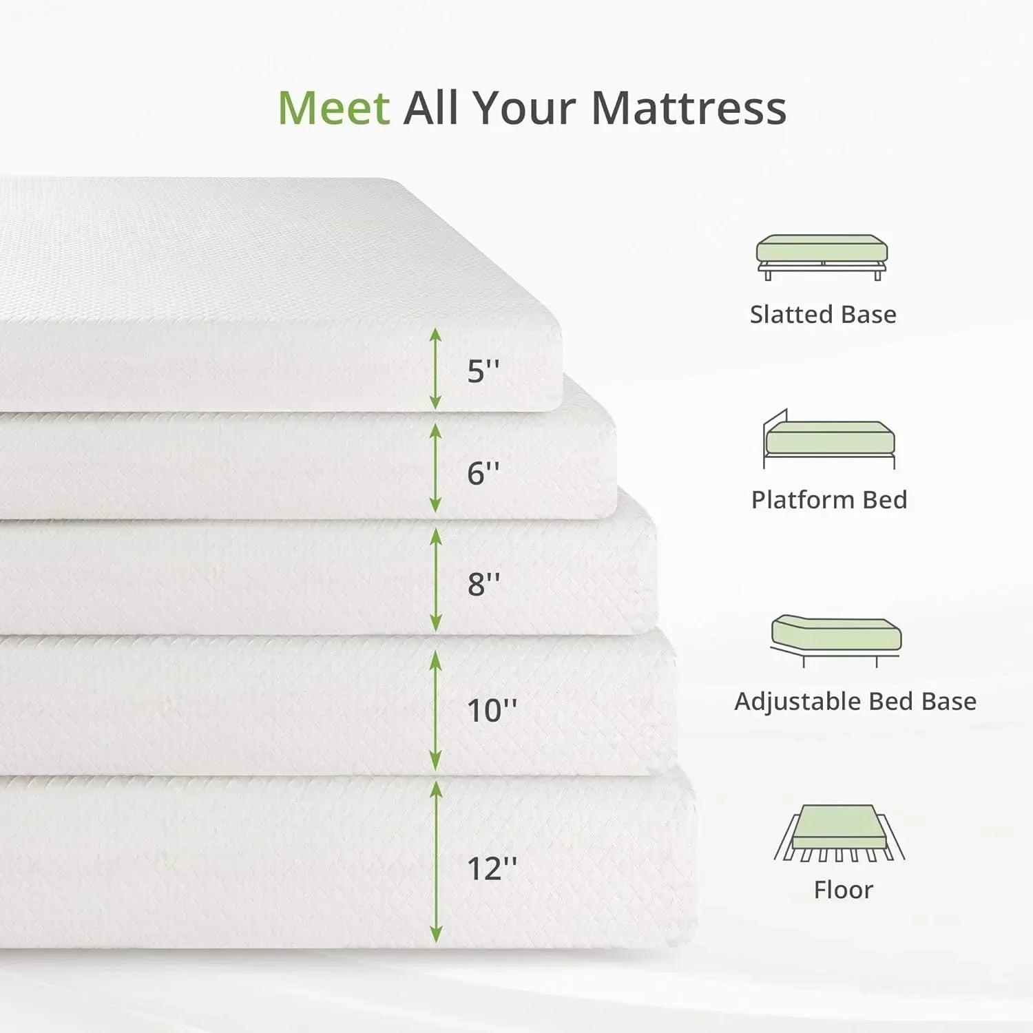 8-inch double mattress with memory foam for medium firm support