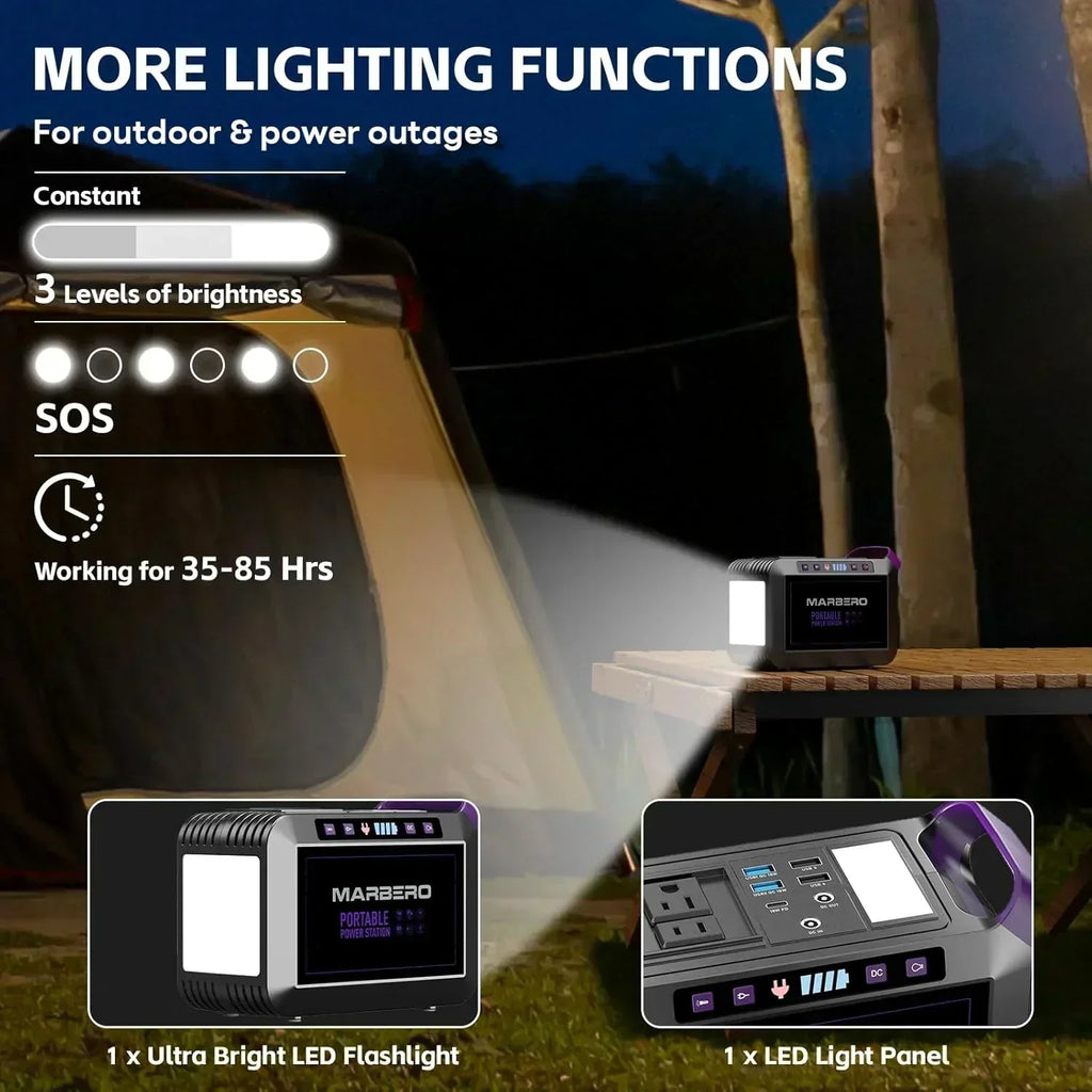 Portable Power Station 88Wh Camping Lithium Battery Solar Generator Fast Charging Power Bank