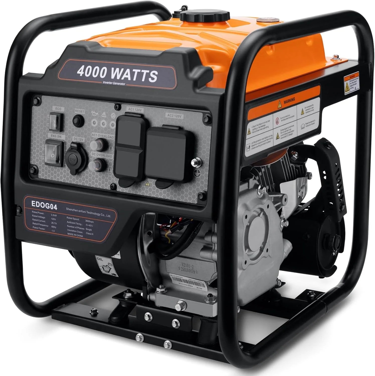 Oxseryn Power Equipment 4400 Watts Inverter Generator Gas Powered Portable Open Frame Generator