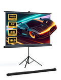 Screen with Stand HYZ 120 inch Projector Screen 4K HD with Wrinkle-Free Design