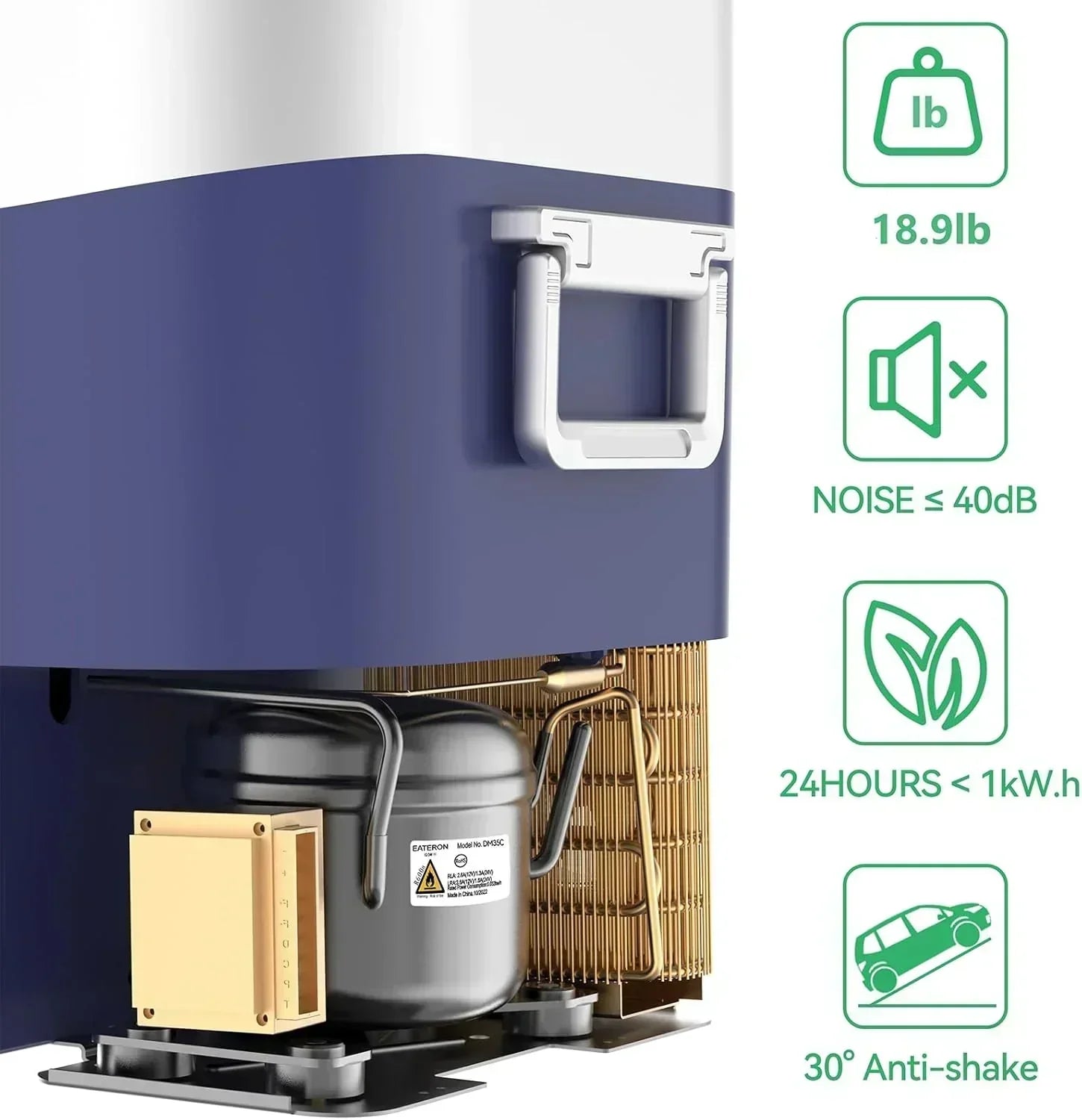 Car Fridge Portable 12 Volt Refrigerator 23 Quart (22 Liter) Freezer Compressor Cooler 12V/24V