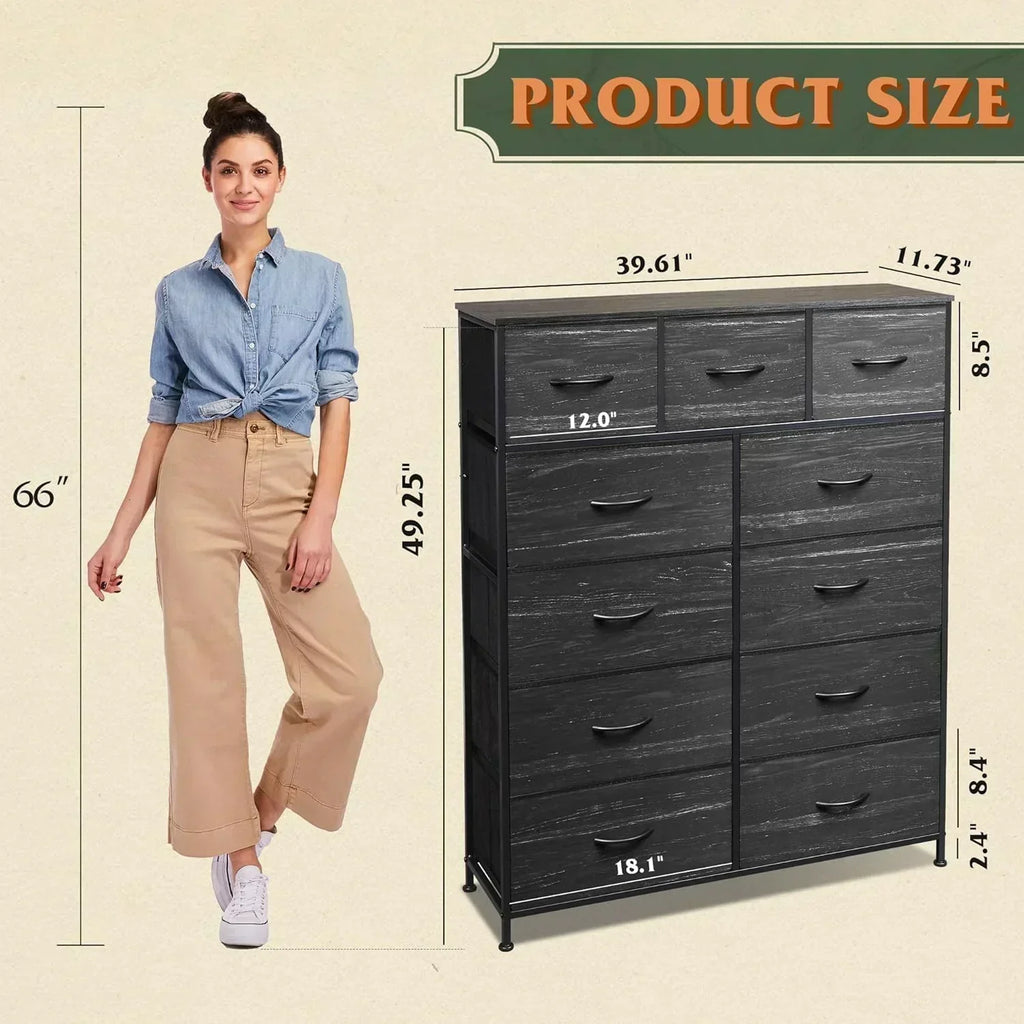 Storage Organizer Unit 11 Fabric Bins Storage Drawers Organizer Steel Frame Tall Storage Tower