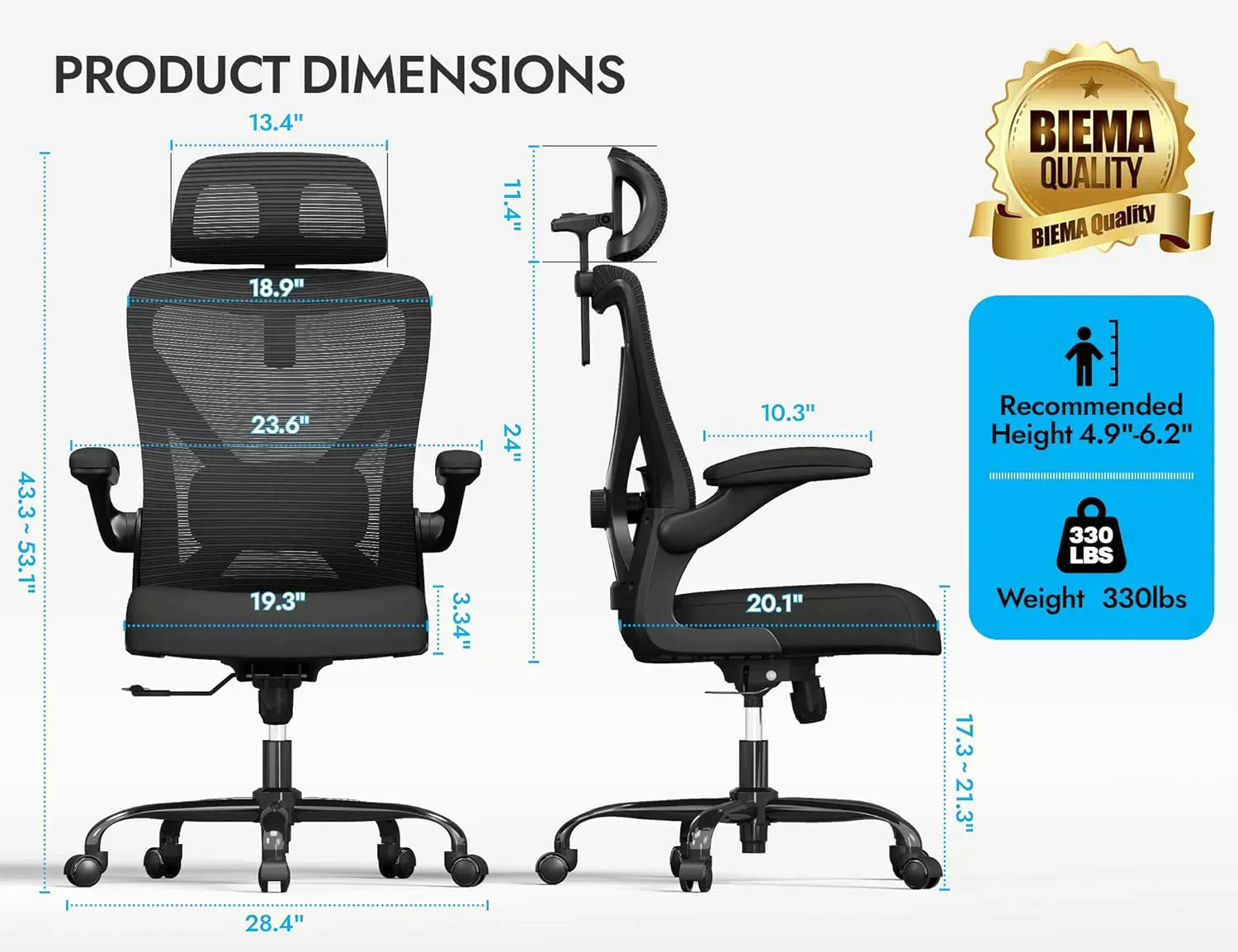 Office computer desk and chair gaming chair with lumbar support and headrest