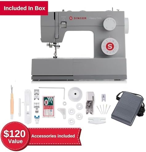 SINGER Heavy Duty 4452 High Speed Sewing Machine Accessory Kit Strong Motor 110 Stitch Applications