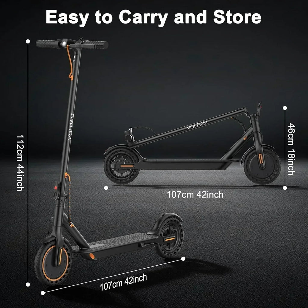 Volpam electric scooter Powerful electric motor Solid tires 28/21/12 mile range
