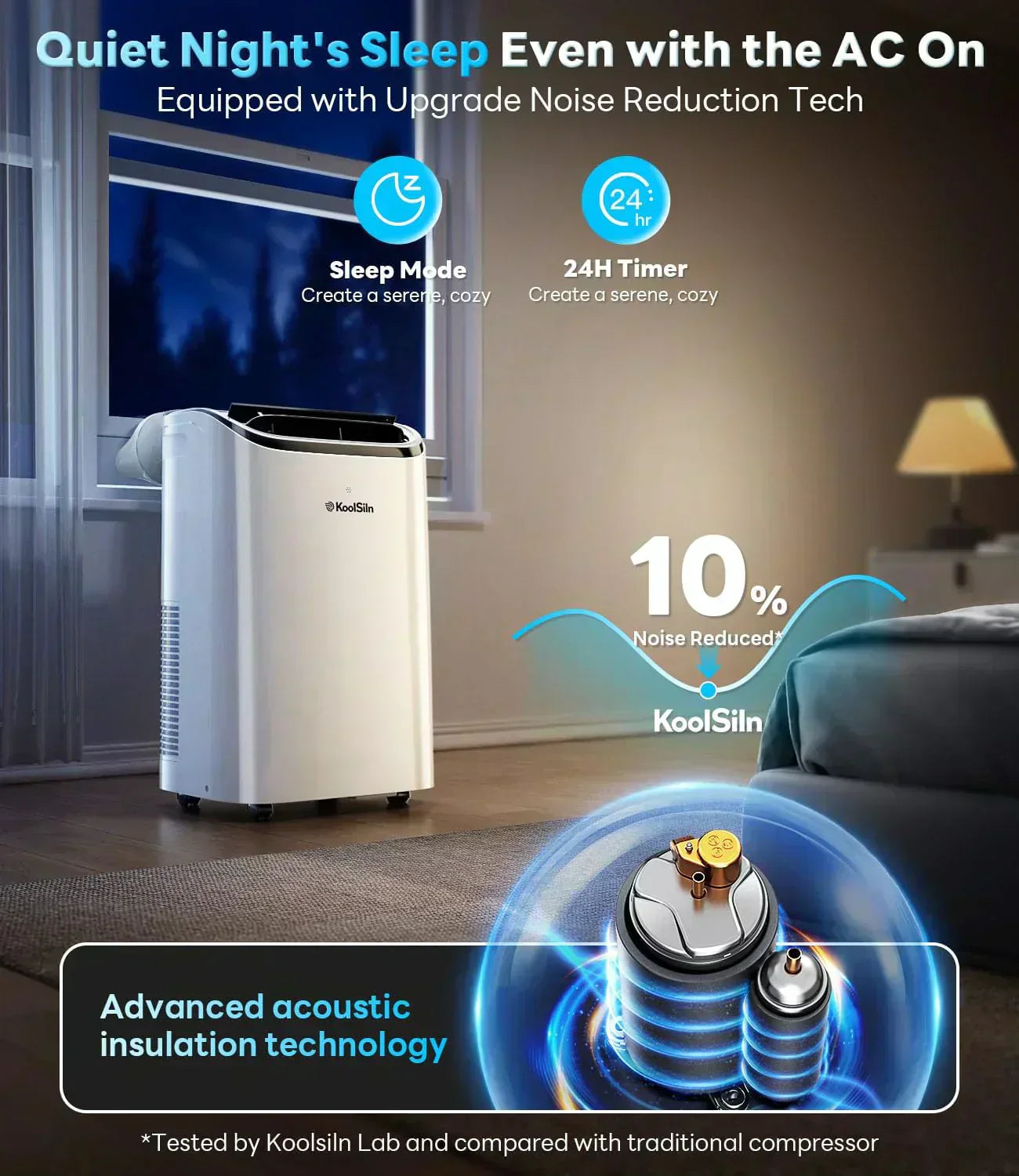 14,000 BTU Portable Air Conditioner Cools Up to 700 Sq.Ft Auto-Evaporation Low Noise Portable