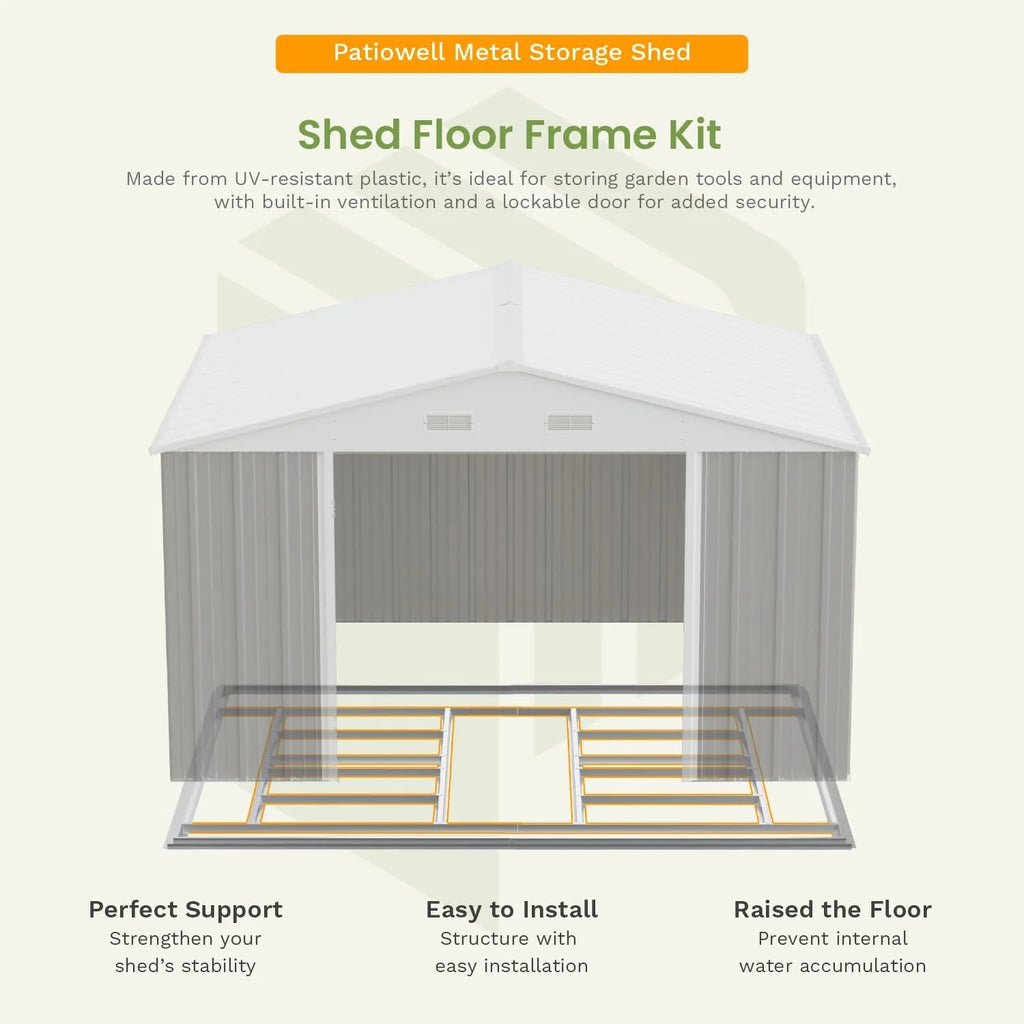 Patiowell 5x3 FT Outdoor Storage Shed Tool Shed with Sloping Roof and Lockable Door Metal Shed