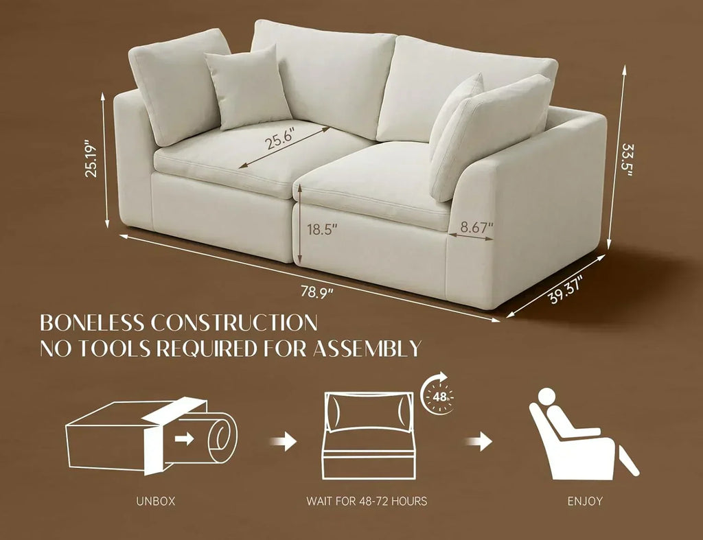 110 inch cloud sectional sofa for living room convertible L-shaped sofa 3 seater sectional sofa