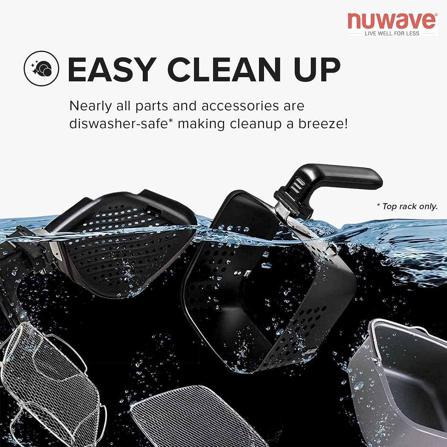 Nuwave Brio 15.5Qt Air Fryer Oven quickly reheats bakes and dehydrates food