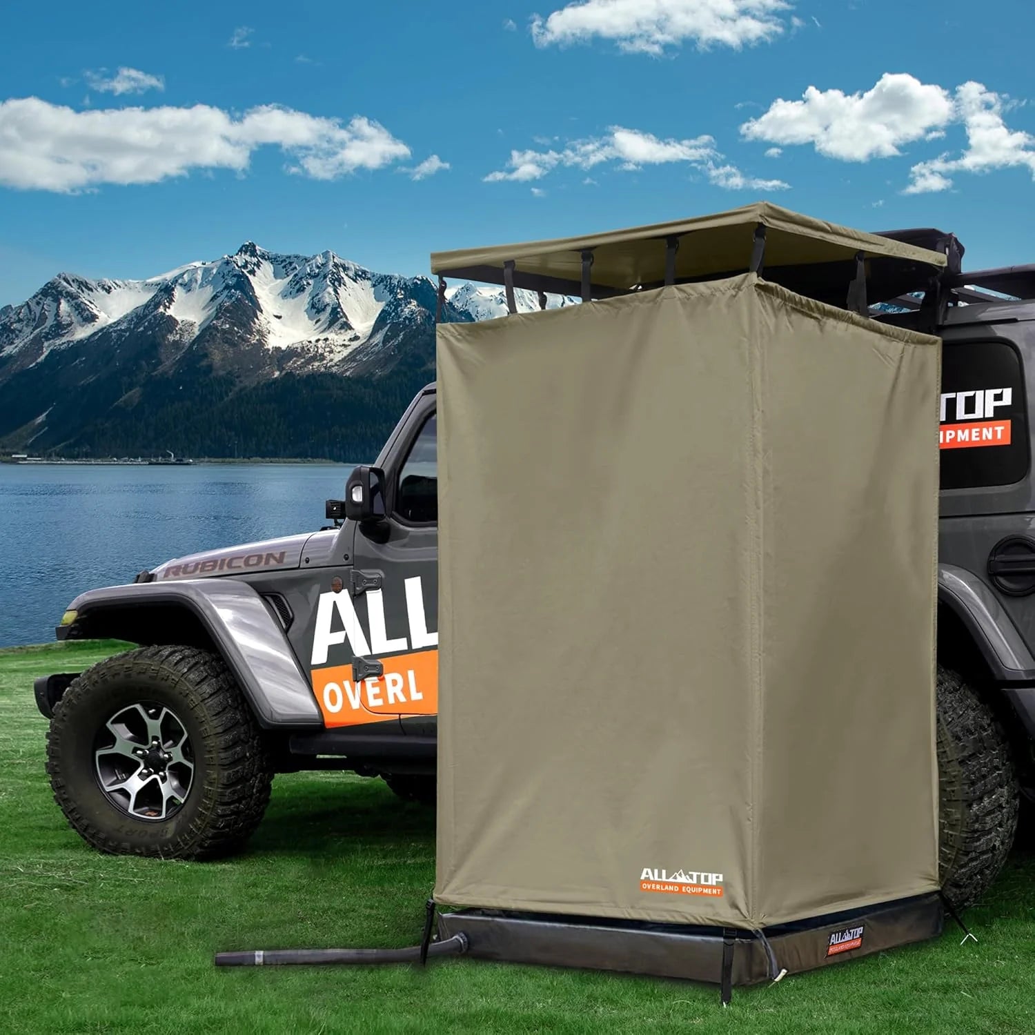 ALL-TOP Awning Shower Room Foldable Floor Mat 3.3ft x 3.3ft Privacy Shelter Restroom