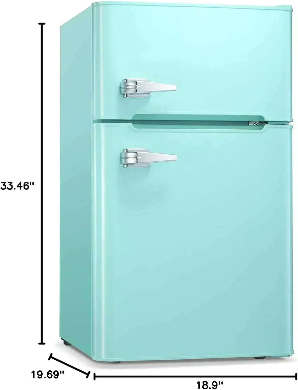 Antarctic Star Compact Mini Refrigerator Separate Freezer Small Fridge Double 2-Door