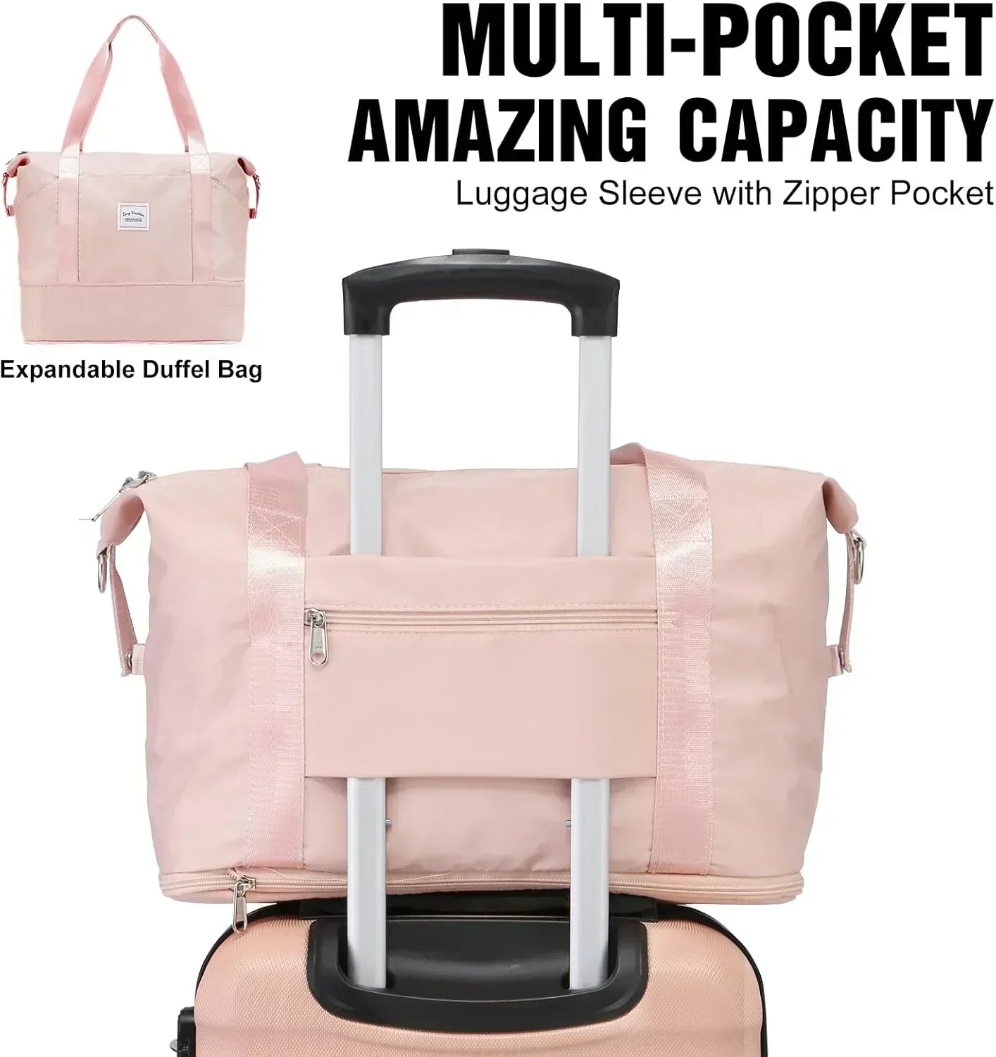 LONG VACATION 6 Piece Luggage Set Carry on Suitcase with ABS+PC hardshell Spinner Wheels