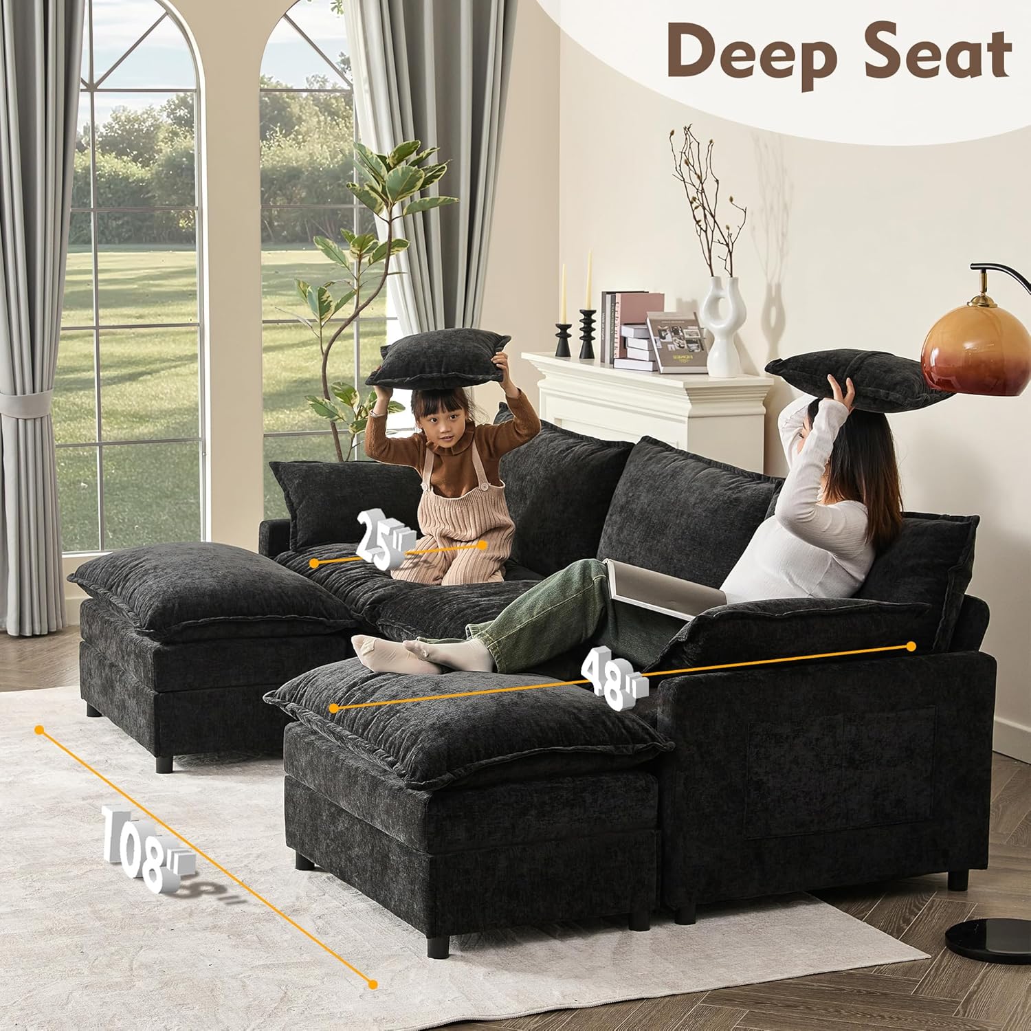 108 U-shaped sofa modular sofa Comfortable cloud sofa