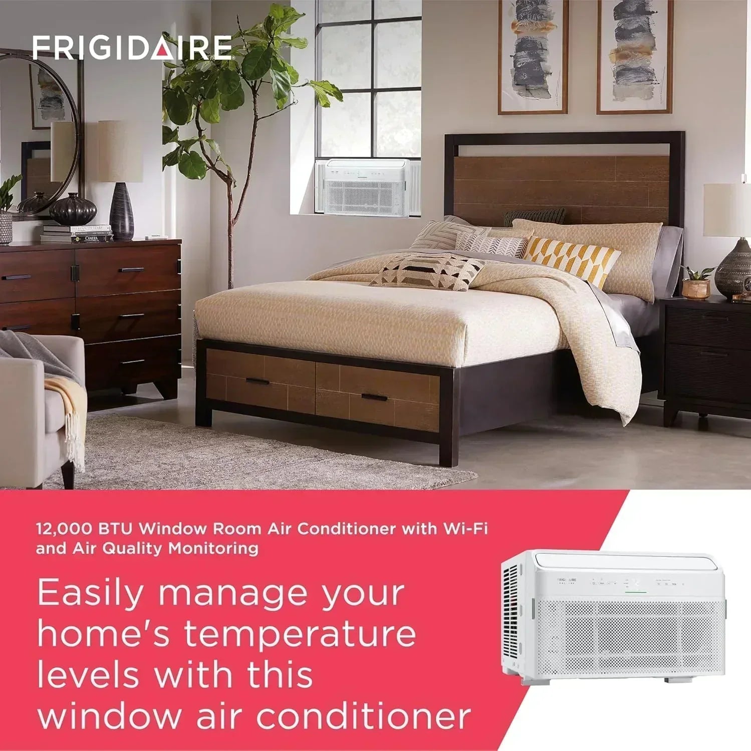Frigidaire GHWQ103WC1 Inverter Quiet Temp Room Air Conditioner 10,000 BTU with Wi-Fi Connected