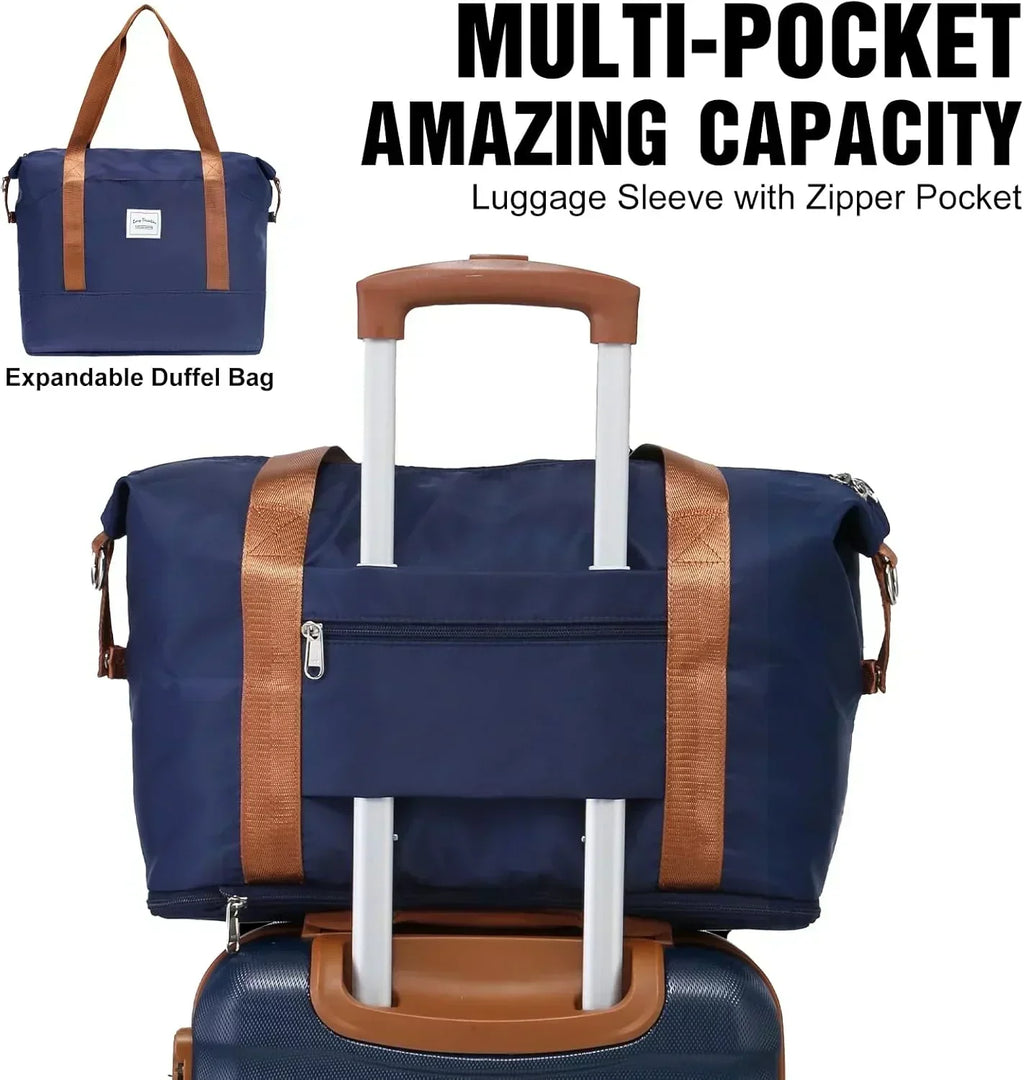 LONG VACATION 6 Piece Luggage Set Carry on Suitcase with ABS+PC hardshell Spinner Wheels