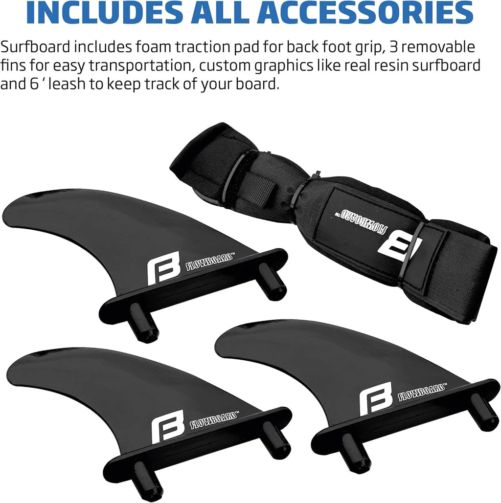 6 FUNBOARD Surfboard Softboard Foam Include (3) Fins 6 Foot Leash and (2) Wood Stringers
