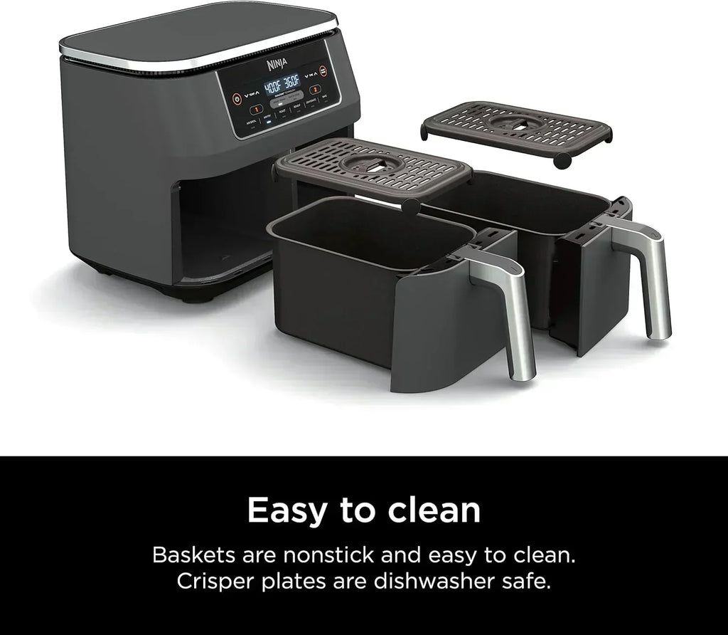 Ninja Foodi 6-in-1 FlexBasket Air Fryer with 7 QT MegaZone Basket Divider for Large Proteins