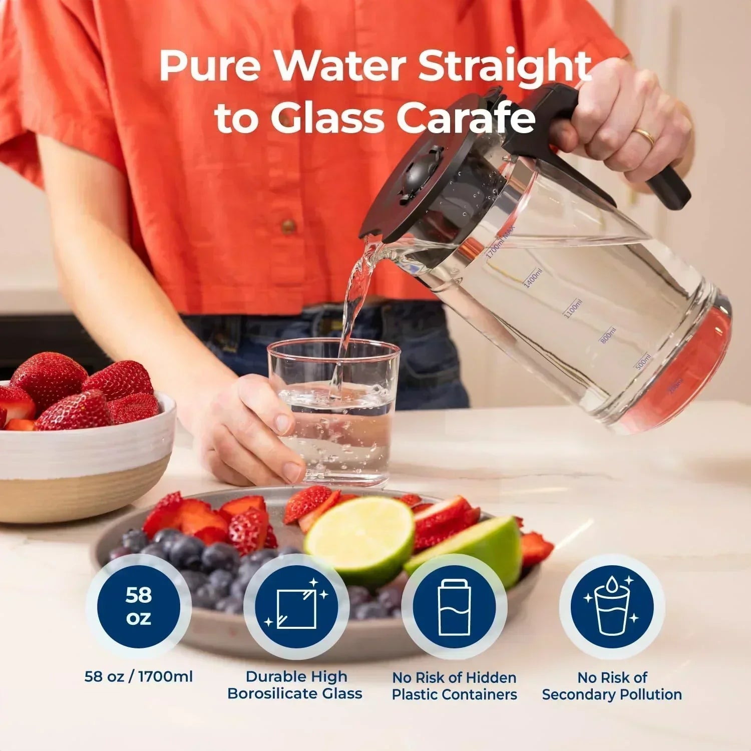 Bluevua RO100ROPOT-UV Reverse Osmosis System Countertop Water Purifier 6-stage purification