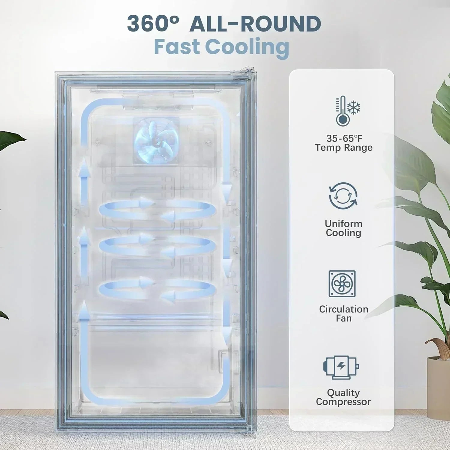 Beverage Refrigerator Cooler-120 Cans Freestanding Mini Fridge Cooler with Glass Door