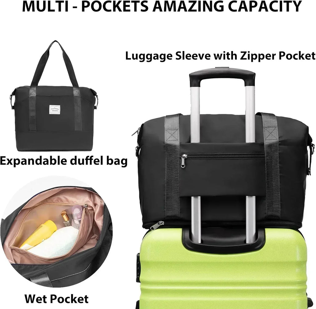 LONG VACATION 6 Piece Luggage Set Carry on Suitcase with ABS+PC hardshell Spinner Wheels